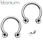 Pair Implant Titanium Horseshoe Nose Lip Nipple Septum Tongue Ring 14G