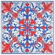 [Yoogain] Vintage Flower Pattern Red and Blue silk scarf pashminas elegant silk scarf neck scarf for women for evening bufandas para mujer para frio, Vintage Flower Pattern Red and Blue