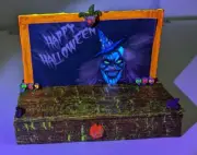 Custom Lemax Spooky Town Themed Billboard Happy Halloween Evil Sinister Clown