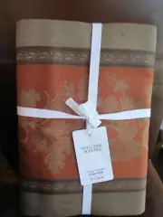 Williams Sonoma Foliage Jacquard Fall Thanksgiving cocoa tablecloth 70 126 New