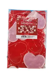Wedding / Love / Valentine's Day Table Runner 34" x 15" Hearts Pink Red Glitter