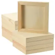 20 Pack 5 x 5 Inch Wood Canvas Panels, 1cm Thick Wooden Canvas Board Unfinish...