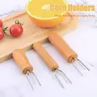 Stainless Steel Corn Skewer Wood Handle Barbecue Needle Barbecue Fork