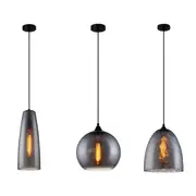 CHUVA Smoke Black Glass with Rain Drop Effect Pendant Light