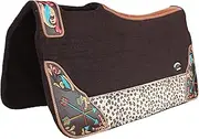 Horse 32" x 30" Western Contoured Wool Felt Therapeutic Saddle Pad Black 39217