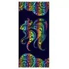 59x26 Rainbow Fish Bath and Beach Cotton Terry Towel, Made in Belarus 400 g/m2