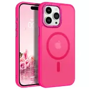 Cover For iPhone 14 Pro Max Matte Slim Magnetic Phone Case with MagSafe Hot Pink