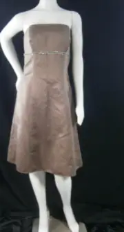 Alfred Angelo 14 Brown Gold Sequins Bridesmaid Dress Prom Wedding Gown Formal