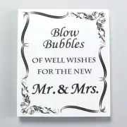 NEW "Blow Bubbles of well wishes for the new Mr. & Mrs." Tabletop Wedding Sign