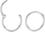 [365 Sleepers] 2PCS 20G Surgcial Steel 6mm - 10mm Steel Hinged Hoop Segment Septum Cartilage Helix Tragus Nose Ring Unisex Sleeper Earrings