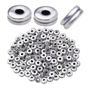 200pcs 6mm Flat Round Spacer Beads Rondelle Beads Disc Beads Spacers Silver
