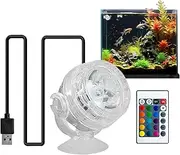 Submersible Led Light, Aquarium Pool Spotlight, 1.97 x 1.97 x 2.36 Inches 6 Colors Changing Waterproof Mini Light, Underwater Accent Lighting for Fish Tank Ambiance and Small Pools
