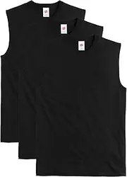 [Hanes] Men's Essentials Midweight T Pack, Cotton Muscle Tank Shirts, 3-Pack
