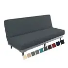 Newest Jacquard Futon Cover Stretch Armless Futon Sofa Cover Soft Futon Slipc...