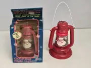 Vintage Santa Clause 7" Battery Operated Red Ligh Up Lantern New Retro Set Of 2