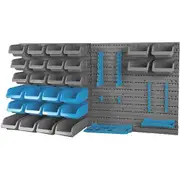 PKTool PT80930 - Multifunctional Storage & Tool Rack with 43 Storage Bins & Tool Holders