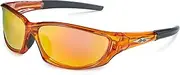 [X LOOP] X-Loop Men's Frosted Clear Frame Colorful Wrap Around Baseball Cycling Running Sports Sunglasses