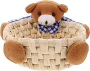 Veemoon Hamper Storage Shelf Storage Shelves Book Organizing Basket Food Serving Basket Sundries Storage Basket Snack Storage Baskets Woven Food Basket Manual Plush Display Basket