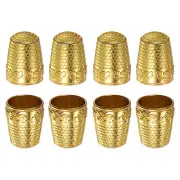 8pcs Sewing Thimble Copper Sewing Thimble Finger Protector, Golden