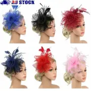 Fascinator Hat Alice Headband Clip Tea Party Headband Feathers Hair Clip