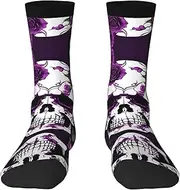 [HVTTIOR] Purple Rose Skeleton Print Athletic Adult Socks Single Side Circumference For Men And Women Casual Wear