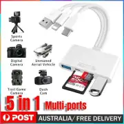 5 In 1 Memory Card Reader USB A USB C OTG Adapter SD Memory Card Reader f. Phone