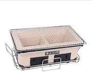 Charcoal Grill, Rectangular Japanese Korean Ceramic Hibachi BBQ Table Grill Table Top Yakiniku Grill Inner Charcoal Grill40*24CM,A