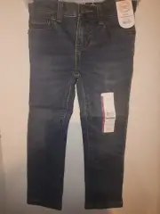 Wonder Nation Boys Slim Knit Stretch Denim Jeans Adjustable Waist 4 Slim Blue