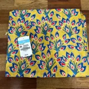 J Mclaughlin Reed Scarf Shaw Wool Yellow Peacock Feather Multicolor Art Bright