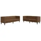 Chesterfield Sofa Set Upholstered Couch Settee 3 Piece Faux Leather vidaXL