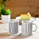 【YU Living 信歐傢居】北歐風線條造型馬克杯二件組 陶瓷咖啡杯 茶杯 早餐杯 350ml(二件一組/條紋色)