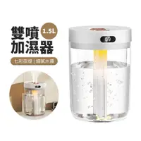 在飛比找PChome24h購物優惠-JDTECH 智能數顯雙頭噴霧水氧機 1.5L大容量 納米霧