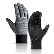 1Pair Winter Outdoors Sports Gloves for Women and Men Touch Screen Waterprood Windproof Warm Simier Gloves gray_L