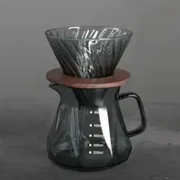 在飛比找momo購物網優惠-【MOREJIA】高硼硅耐熱玻璃 手沖咖啡壺套裝 濾杯 咖啡