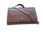 Tory Burch Emerson Embossed Lizard Crossbody Wallet In Nightshade NWT