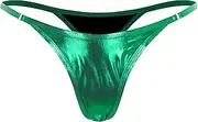 [Miutii] Womens Metallic Shiny Hipster Thongs Micro Bikini Briefs Lingerie Underwear Swimsuit Gstring