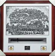 ANZAC Framed Cheops Pyramid WW1 issued Original Antique Bayonet COA Gallipoli