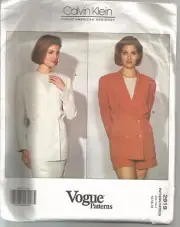 Vogue Designer Sewing Pattern 2919, Calvin Klein Jacket, Size 14-18, Uncut