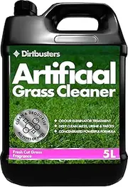 Dirtbusters Artificial Grass Cleaner to Clean, Remove Stains, Urine & Deodorise with Reactivating Odour Eliminator, Cleaning for All Types of Astro Turf & Fake Grass, Fresh Cut Grass Fragrance (5L)