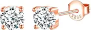 [CPSLOVE] Fashion 925 Silver Earrings for Women 6 cm Solitaire Earrings Elegant Ladies Girls Four Claws Coloured Zirconia Stud Earrings