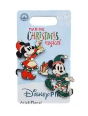 2024 Disney Parks Mickey & Minnie Mouse Making Christmas Magical 2 Pin Set