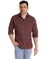 [Johnny Bigg] Anders Linen Shirt in Mahogany
