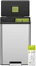 EKO Eco-Casa II Stainless Steel Step Recycler 20+20 Liter, 45 x 33.5X 65.5cm