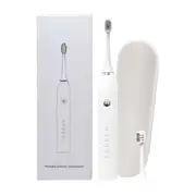 Sonic Electric Toothbrush White - Waterproof USB Charging 5 Modes 2 Heads + Case