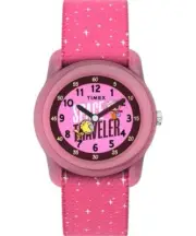 Timex Kid's x Peanuts Elastic Fabric Watch, Pink, Strap TW7C79000