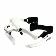 Headband Magnifier Lighted Glass Optivisor with 5 Lens for Hobby Repair Reading