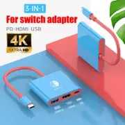 Nintendo Switch 3in1 Portable 4K HDMI Dock Station USB3.0 USB-C Hub & PD Adapter
