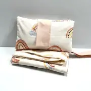 Nappy wallet diaper clutch baby diaper bag change mat set pink and peach rainbow