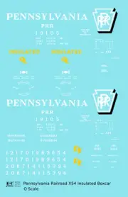 K4 O Scale Decals Pennsylvania Railroad PRR X54 40 Ft Insulated Boxcar Shadow