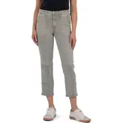 KUT from the Kloth Reese Mid Rise Crop Slim Straight Leg Utility Jeans in Army Green at Nordstrom, Size 4